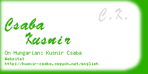 csaba kusnir business card